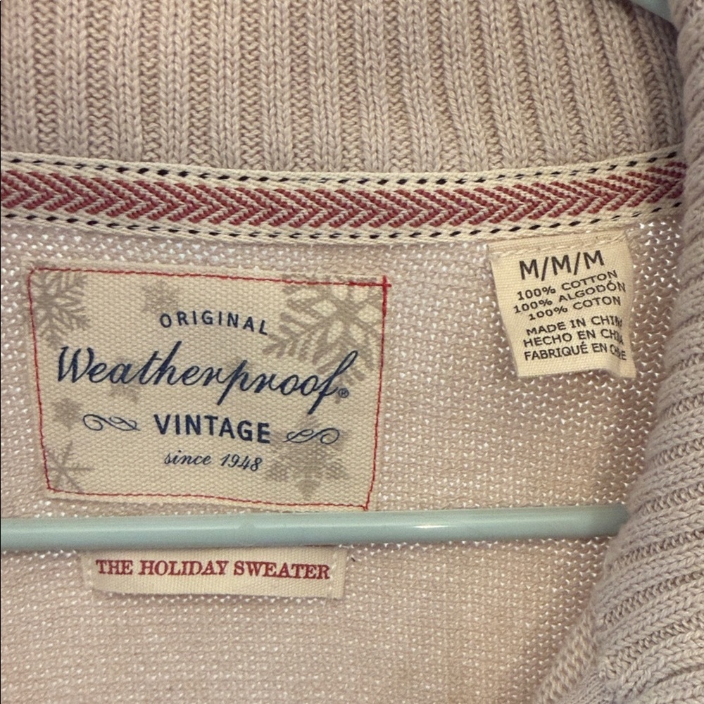 Weatherproof Vintage sweater in cream with red trim - Picture 2 of 5